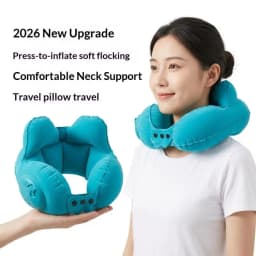 Hot Sale Portable Crown Inflatable U Neck Pillow Anti Tilt Headrest Soft Travel Sleeping Cushion For Driving Business Trip
