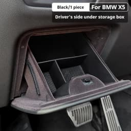 For BMW X5 X6 X7 G06 G07 G05 2019-2026 Under Main Driver Storage Box Tray Pallet Case Organizer Black Car Interior Accessories