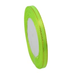(25 Yards/roll) 6mm Gold Edged Single Face Satin Ribbon Wholesale Gift Packing Christmas Decoration Manual DIY Ribbons Fabric