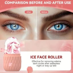 Ice Roller & Stainless Steel Gua Sha Set for Face Eye and Neck Skin Care Beauty Tools to Brighten Skin and Enhance Natural Glow