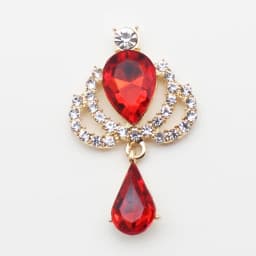 10 New 23 * 38mm Alloy Rhinestone Acrylic Brooch Fashion Gorgeous Party Holiday Wine Glass Creative Pendant