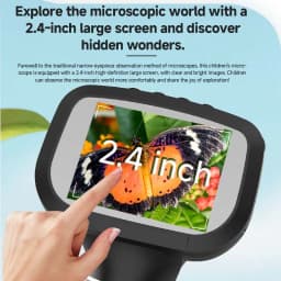 Dodosee 2.4 Inch Digital Microscope 1600X 1080P 8 Lights Handheld Kids Microscopes Supports Photo Video Magnifier Tools for Coin