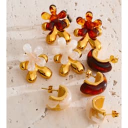 Yhpup New Arrivals Multi-Color Resin Round Square Geometric Earrings for Women Autumn Winter Style Daily Wear Fashion Jewelry