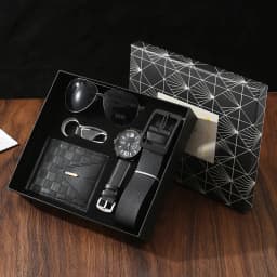 New Men Gift Set with Box Watch Keychain Sunglasses Belt and Wallet Set for Men Father's Day Gift Set Box for Boyfriend Husband