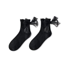 Mid-tube Solid Lace Bow Ruffle Socks Kawaii Lolita Short Socks Cotton Socks JK Japanese Lacework Stockings Women's Stockings