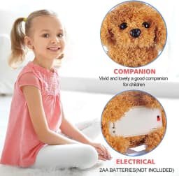 Electronic Walking Puppy Pet Dog Plush Toy Barking Wagging Tail Battery Control Kawaii Interactive Toys for Kids Boys Grils Gift