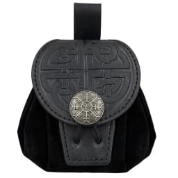 Steampunk Medieval Punk Style Fanny Packs for Men Pu Leather Coin Purse Hangable Belt Waist Bag Drawstring Hip Belt Bag Cosplay