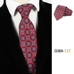 Fashion 8CM Mens Necktie Print Patterns Classic Neck Ties For Man Groom Handfeel Polyester Necktie Business Wedding Accessories