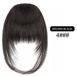 Women's Straight Synthetic Hair Extensions with Layered Bangs Side-Swept Bangs Natural-Looking Hairpiece for Versatile Styling