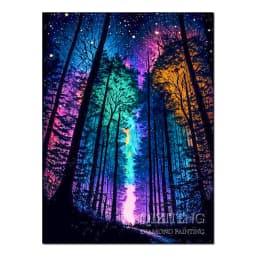 Dazzling Starry Forest Scenery Personality DIY Full Drill Diamond Painting Decorative Rhinestone Mosaic Cross-Stitch Kit
