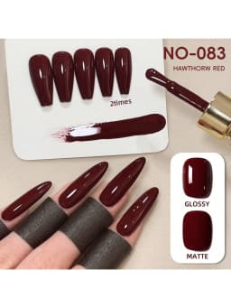 3pcs Gel Nail Polish Set - Red Shades, Glossy & Matte Finish, UV/LED Cured, Lead-Free, Alcohol-Free Gel for Salon & DIY Manicure