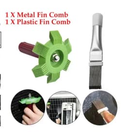 Univers Air Conditioning Fin Comb Plastic/Stainless Steel Condenser Radiator Fin Brush Fin Comb Kits Repair Cleaning Tools