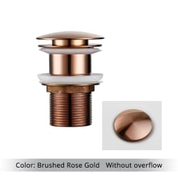 Bathroom Sink Drain Wash Basin Drainer Waste Pipe Sink Plug Pop-Up Button Luxury Brush Gold Brass Material Matt Black Rose