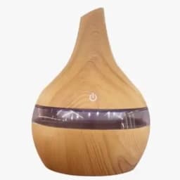 HONSUN USB Mini Portable Humidifier with LED Light, 300ml Indoor Room Humidifier, Wood Grain Ultrasonic Aroma Diffuser, DC5V USB Powered, 4H Auto Shut Off, 7 Color Changing Night Light, Quiet Mist Humidifier for Bedroom Office Home