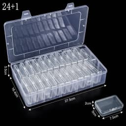 Plastic Organizer Box Small Bead Organizer Cases Mini Clear Bead Storage Container Box with Hinged Lid for DIY Jewelry Supply