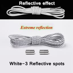 Reflective Shoelaces Without Ties No Tie Shoe Laces Elastic Laces Sneakers Boots Round Kids Adult Quick Shoe Lace Rubber Bands