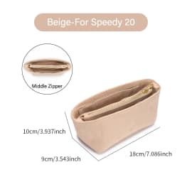 CRAZYSMITH Original Velvet Bag Organizer For LV Speedy 20 25 30 35 Purse Insert Handbag Inner Bag Portable Storage Makeup Bags