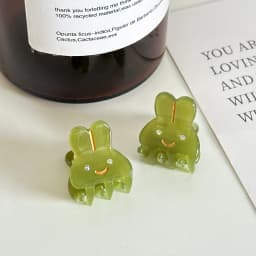 2pcs/set Acetate Mini Hair Claw Clip Small Size Cute Sweet Rabbit Animal Geometric Hair Clips Side Pins Women Hair Accessories