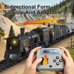1:87 RC Steam Train 2.4G Simulation Remote Control Spray Track Train Electric Railway Set Railway Toy for Kids Christmas Gifts