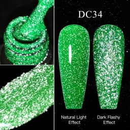 Mtssii Reflective Glitter Gel Pink Sparkling Sequins Gel Nail Polish Soak Off UV Nail Gel Semi-permanent Nail Art Decoration