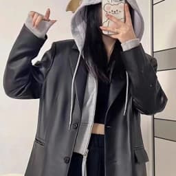 Coats Women Faux Leather Jackets Turn Down Collar Pu Coat Work Y2k Streetwear Jacket Casual Loose Outerwear Autumn Winter