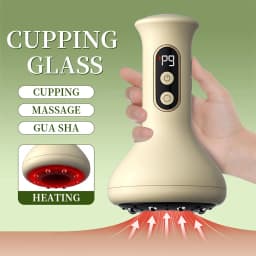 Smart Cupping Massage Machine 9 Levels Vacuum Suction Cup Chinese Meridian Cans Red Light Heating Jars Body Cellulite Scraping