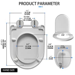 BRIEFNESS D-Shape Soft Close Toilet Seat, Antimicrobial Easy Clean PVC Material, Quick Release Hinges for Easy Cleaning, Univers