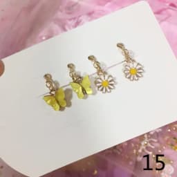 2 Pairs/Set 2 Pairs/Set New Arrivals Cute White Cats Butterfly Clip on Earrings for Kids Girls Earrings Jewelry No Pierced Child