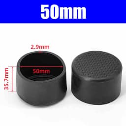 Round Black PVC Soft Rubber Pipe Sleeve Tube Cap Table Chair Foot Pad Protective Cover 6 8 10 12 14 16 19 20 22 25-120mm
