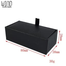 Black Paperboard & Velvet Cufflinks Tie Clips Box Quality Men's Cufflinks Jewelry Package Box Craft Badge Gift Box For Jewelry