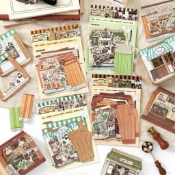 Mr. Paper Open a Shop Material Pack 25 Sheets - 3D Composite Cottage Materials, Journal Store Diorama, Creative Decor Supplies