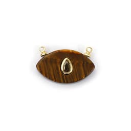 1 Piece Brass Charms Natural Stone 18K Gold Plated Geometric Cubic Zirconia Round Rhombus Shape Pendant DIY Necklace Making