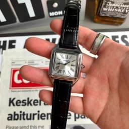 Luxury Watch for Men Square Rectangle Reloj Sliver Orologio Black Leather Strap Stainless Steel Quartz Wristwatch Male Man Clock