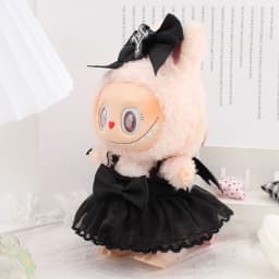For Labubu Doll Clothing A skirt with black bat wings Halloween Doll Costumes 17cm Clothing Shoes Doll DIY Accessories