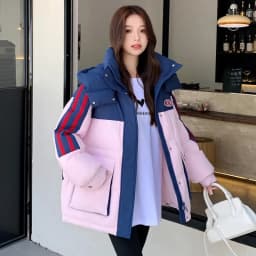 2025 Oversized Down Cotton Coat Women Korean Winter Jacket Warm Casual Hooded Parkas Patchwork Puffer Thick Snow Wear Outwear