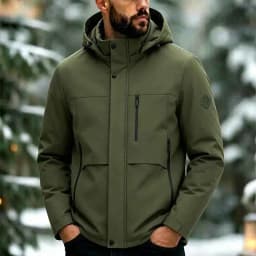 2026 Men's Winter Wool Blend Hooded Parka Thick Warm Windproof Casual Quilted Cotton Coat Heavyweight Outdoor Streetwear Vintage