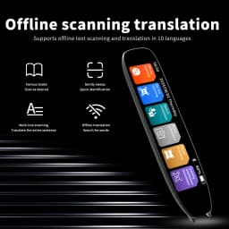 Scan Translation Pen,142 Languages Dyslexia Assist Reading Pen,Speech & Scan‑to‑Text for Learners & Elderly,10 Offline Languages