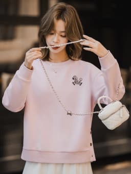 XIAOGULI Women Embroidery Cotton Blend Pullover Sweatshirt Relaxed Fit Soft Skin Friendly Versatile Fashion Tops 2026 Autumn New