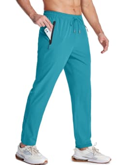 MAGCOMSEN Men's Casual Trousers Quick Dry Waterproof Stretch Work Pants with Zip Pockets Spring Summer Sweatpants