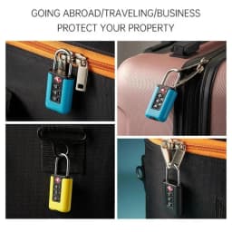 TSA Customs Code Lock for Travel Luggage Password Changeable Black Lock Contrast Design Padlock 3 Digit Combination Lock