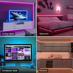 Smart RGB LED Gaming Light Strip USB Christmas Lights Music Sync Flexible Tape APP Remote Control for Gaming Room TV Backlight