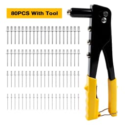 Professional Manual Rivet Gun Set Quick Riveting Tool Heavy Duty Hand Tool Set with Rivet Heads Effortless for Home Car Repair
