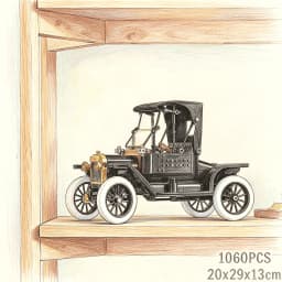 1060PCS Retro Classic Early Ford Vehicle Building Blocks Set T Model Car DIY Assembly Ornament Festival Gift For Collectors Toys