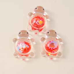 Leslie 10pcs 21x30mm Creative Resin Glitter Turtle Charms Tortoise Pendants for Earrings Necklace Jewelry DIY Cute Kids Toys