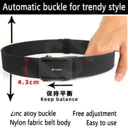 TUSHI Brand 4.3 Wide Thickened Gun Hanging Double-Layer Nylon Cloth Belt Versatile Outdoor Tactical Automatic Buckle Men's Belt
