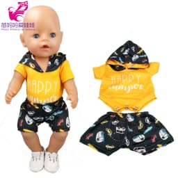 Doll Unicorn Romper Clothes for 40cm 43cm Born Baby Doll Wear Sets for 18 Inch Doll Coat Accessories Toys Wear