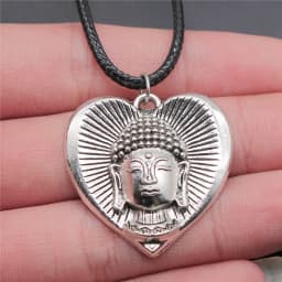 17 Styles Buddha Statue Pendant Necklace Black Leather Cord Chain Necklace Factory Price Handmade Jewelry