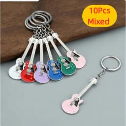 10-100Pcs Creative Musical Instrument Pendant Event Gift Bag Pendant Metal Lacquer Guitar Keychain
