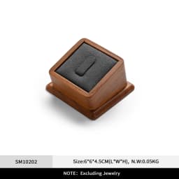 Oirlv Solid Wood Ring Holder,Square Single Ring Display Stand,Showcase Jewelry Display Bear Earrings Bracelet Jewelry Holder