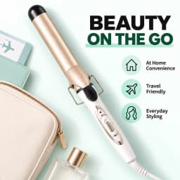25mm & 32mm Large Barrel Curling Iron for Women, Hair Curling Wand with One-Button Control, Hair Curler for Loose Waves, Soft Curls & Voluminous Hairstyles, Easy-to-Use Portable Hair Styling Tool for Home, Travel & Daily Use